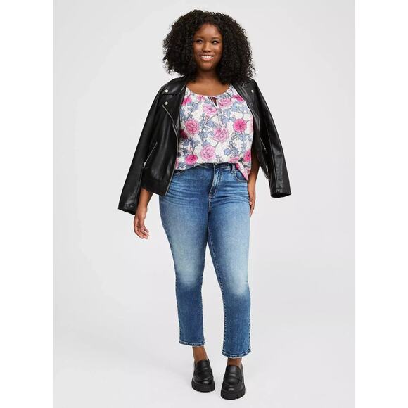 Torrid Challis Peasant Blouson Sleeve Top Floral Sheer Chiffon Plus Size 4 4X - Picture 11 of 11